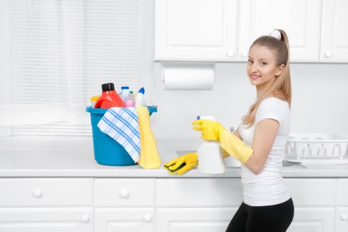 Detailed post-construction cleaning of windows and surfaces