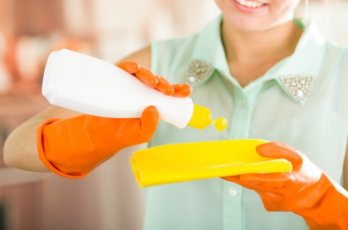 Carpet cleaning process with extraction equipment in a commercial space